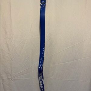 NWT!! Calvin Klein Blue Leather Belt with White Paint-Splatter Detail Sz S